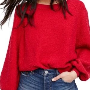 Free People Found My Friend Sweatshirt Red